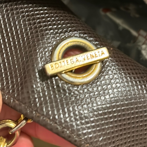 Bottega Veneta RARE vintage brown embossed leather shoulder bag with gold chain - Picture 14 of 16